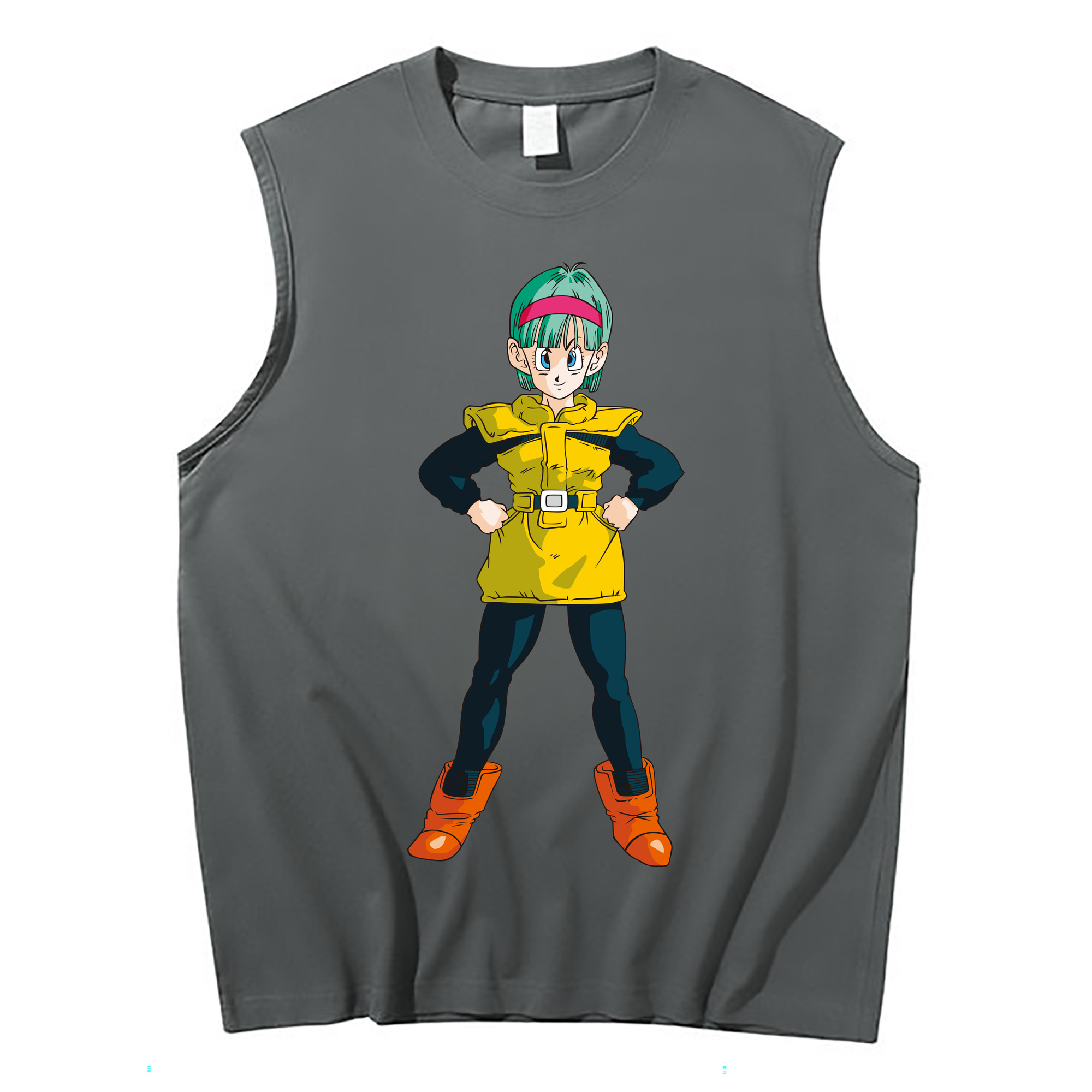 （画像用） ドラゴンボール ブルマ DRAGON BALL Bulma コットン100％タンクトップ（フロントプリント）